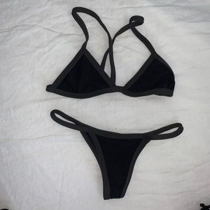 Posh pua black and charcoal grey bikini